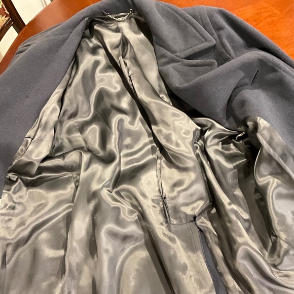 VINTAGE Mondi Wool Grey Pea Coat - Picture 5 of 7